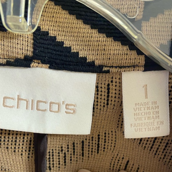 Chico’s geometric jacquard knit blazer long line Medium - Picture 7 of 8